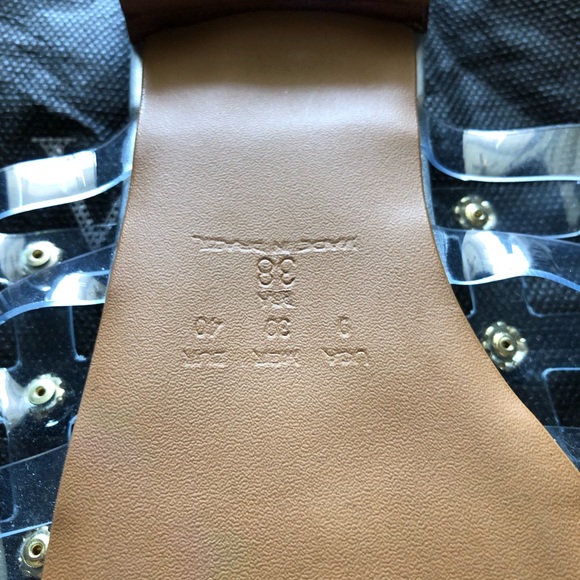 Olive studded jelly clear slides sandals size 38 new - Picture 4 of 4